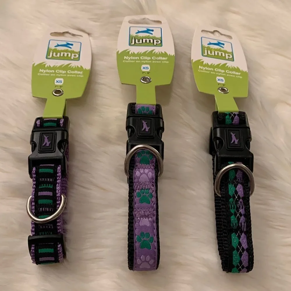 Purple jump Nylon Clip Dog Collar